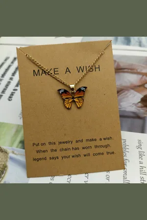 Bixorp Love Vlinder Ketting aan Goudkleurig Koord - Geluksketting - Cadeau voor Dames & Meisjes