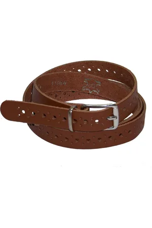Flores Lederwaren 100% leer - 2 cm breed - Damesriem met gaatjes - - taillemaat 100 cm.