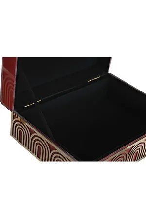 Dkd Home Decor Doos-Juwelenkistje Metaal (2 Stuks) (25 x 18 x 10 cm)