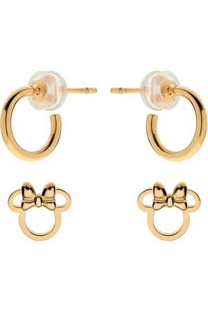 Disney 4-DIS031 Minnie Mouse Oorbellen Set - Minnie Oorknopjes - Sieraden - 6,5x7,5mm - Oorringen - 10x1,5mm - Staal - Hypoallergeen