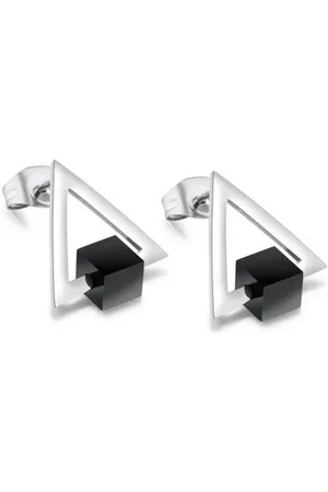 Cilla Jewels Oorknoppen Edelstaal Triangle Zilverkleurig