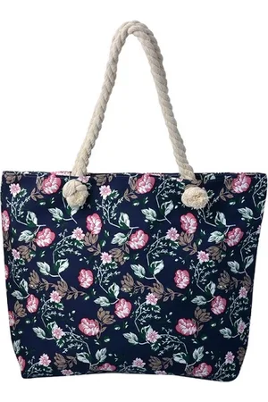 Merkloos Gemakkelijk om erbij te hebben, deze vrolijk gebloemde handtas. Praktisch te gebruiken als badtas, kleine strandtas of (boulevard) shopper. Waterafstotend en gevoerd. Een leuke tas voor uzelf of om cadeau te geven aan iemand.
