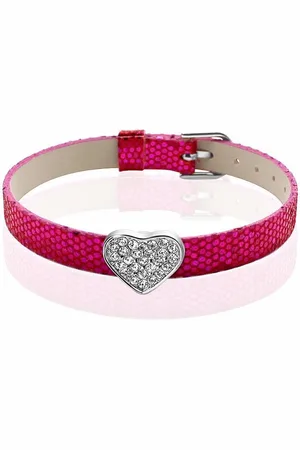 Montebello Armband Akoi FRB - Dames - PU leer - Bedel - Hart - Zirkonia - 20.5 cm