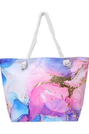 Merkloos Strandtas - - Shiny - Print - Ritssluiting - 55x35x14cm