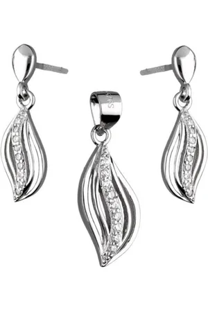 Zilver Gala Zirconia Set - Oorbellen met Hanger - Oorbellen met Hanger - 925 - Amona Jewelry