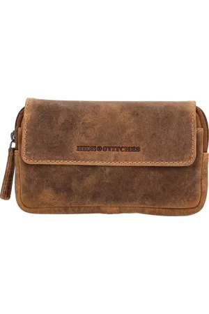 Hide & Stitches Idaho Telefoontasje - Bevestiging aan je Riem - Veilig & Praktisch - - 100% Leer