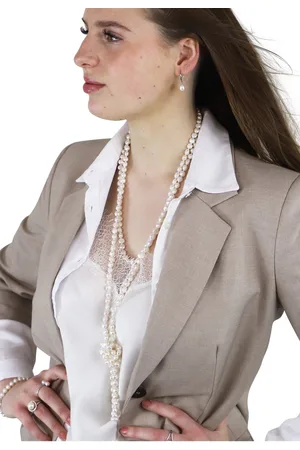Proud Pearls ® Extra lange parelketting met witte barok parels
