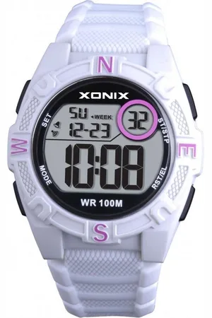 XONIX KQA-004 - Horloge - Digitaal - Kinderen - Unisex - Siliconen band - ABS - Cijfers - Achtergrondverlichting - Alarm - Start-Stop - Chronograaf - Tweede tijdzone - Waterdicht - 10 ATM - Wit - Zwart - Roze