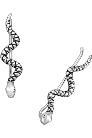 EAR IT UP Oorklimmers - Slang - Snake - Ear climbers - Oorschuiven - Earclimbers - Ear crawlers - Geoxideerd 925 sterling - 24 x 4 mm - 1 paar
