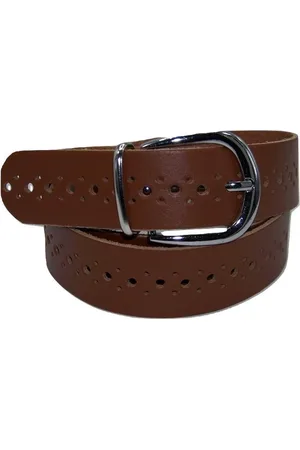 Flores Lederwaren 100% leer- 3 cm breed - Damesriem met gaatjes - - taillemaat 110 cm.