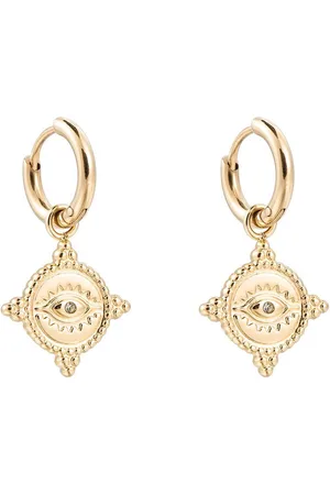 Dottilove Oorringen met Oog - Oorbellen - roestvrij staal - Goudkleurig - Musthaves - cadeau voor vrouw - sieraden - oorhanger