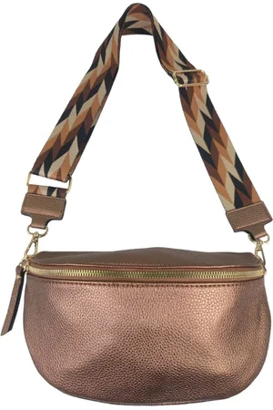 Flora & CO Qischa® - Crossbody heuptas bumbag - fashion riem - soft - bruin metallic