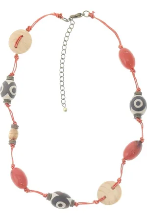 Behave Ketting met bruine kralen van hout 41 cm