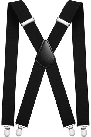 Merkloos Heren bretels, heren bretels met sterke metalen clips, 3,5 cm brede zware bretels, verstelbare elastische bretels broek bretels, één maat voor mannen vrouwen zakelijk bruiloft casual