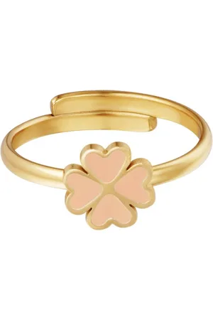 Yehwang Ring - Klavertje vier - Roze - Stainless Steel