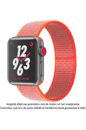 Merkloos Nylon - Roze horloge bandje - geschikt voor Apple Watch 1, 2, 3, 4, 5, 6, 7, 8, 9, SE, 38mm & 40mm "Vrouwenbreedte" Series –