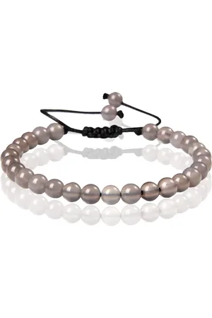 Memphis No.2 Natuursteen Armband Dames - 6mm Grijze Agaat