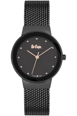 Lee LC06472.650 - Horloge - Analoog - Dames - Milanees band - Zwart