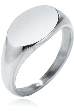 Cilla Jewels Zilverkleurige Ovale Dames Zegelring van Edelstaal-18mm