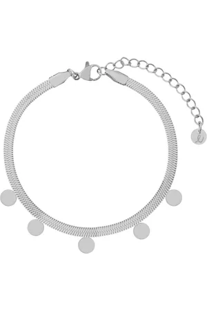 essentialistics Armband grote muntjes - Volwassenen - Zilverkleur - Stainless steel (verkleurt niet) - Verlengkettinkje