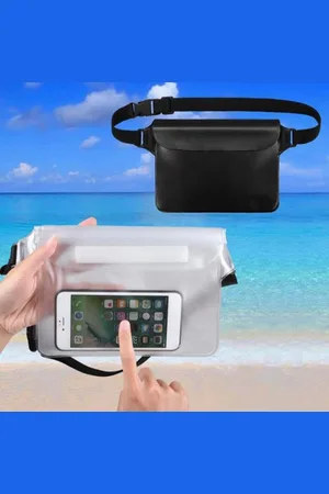 Merkloos Universele Waterdichte Telefoonhoesje voor Schouder/Taille - Onderwater hoesje telefoon - Geschikt voor alle Smartphones - Ook voor paspoort & betaalpassen – Waterdichte telefoonzakje