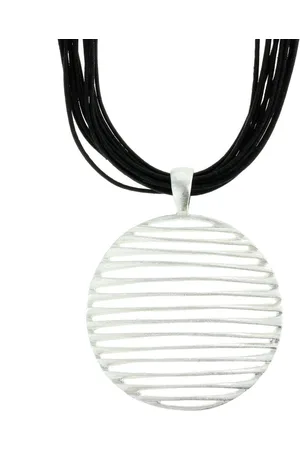 Behave Necklace striped circle