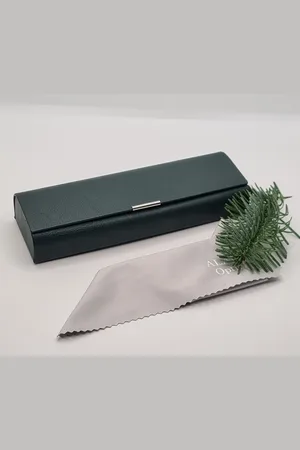 Merkloos Designer brillenkoker van luxe kunstleer van hoge kwaliteit / groene brillendoos / brillenkoker en microvezeldoekje/ geweldig cadeau / merveilleux cadeau / boîte / Aland optiek / OB35.20.05 / brillenetui / etui / doos