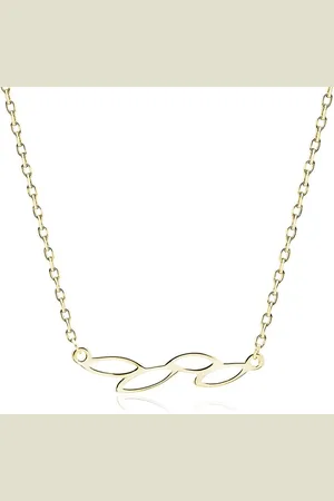 Zilver Ketting Goudkleurig met Hanger voor Dames - Goudkleurig Ketting met Hanger in de vorm van Bladeren - Elegante Dames Ketting bladvormig hanger - Amona Jewelry