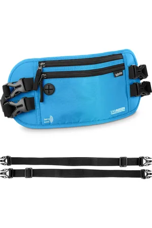 Merkloos Uniseks geldriem voor op reis, met RFID-blokkering, platte heuptas, 37 x 14,5 cm, , Unisize - Gurte längenverstellbar, geldriem
