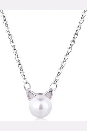 Amodi 24/7 Jewelry Collection Kat Parel Ketting - Poes