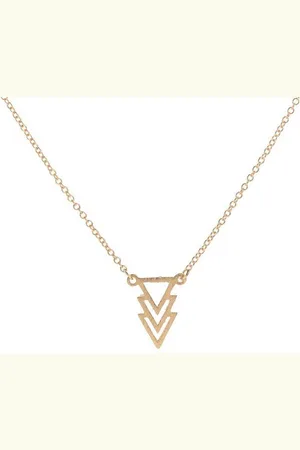 Amodi 24/7 Jewelry Collection Driehoek Ketting - Drie Driehoeken - Geborsteld