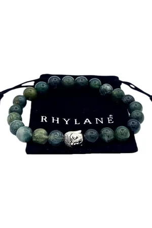 Rhylane Kralen Armband - Mosagaat Natuursteen - Buddha Bedel - 20 cm