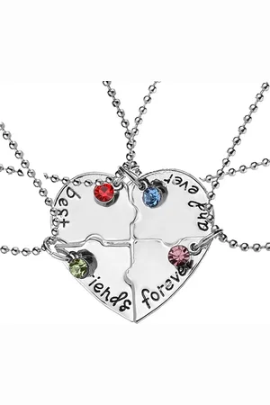 Kasey Vriendschapsketting - Vriendschap Cadeau - Vriendschapsketting - BFF Ketting - Best Friends Ketting - Hart met steentje