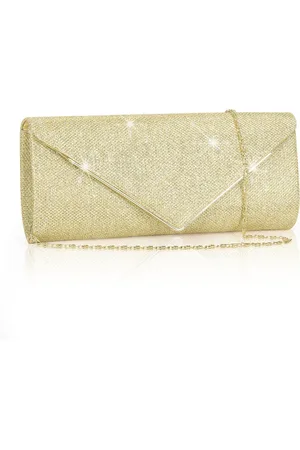 Merkloos Clutch dames, glittertas, schoudertas met afneembare ketting, modieuze handtas, elegante enveloptas, kettingtas, schoudertassen voor eindejaarsbal, feest