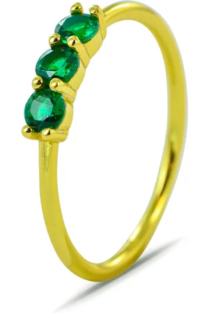 Silventi 9SIL-21782 Zilveren Ring - Dames - 3 Zirkonia Steentjes - Rijring -