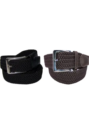 Flores Lederwaren Duopack XXL - Elastische Comfort Riem - maat 130 - Gevlochten - 100% Elastisch - Nikkelvrije Gesp