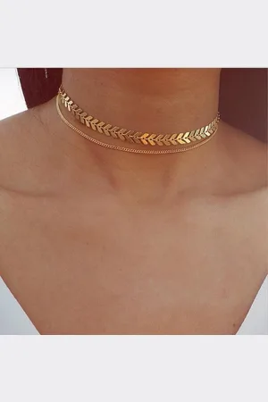 KJG Dubbele Goudkleurige Choker