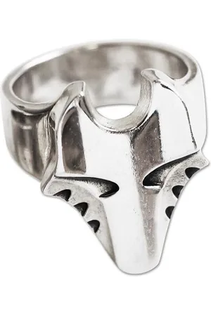 AuBor ®. Zilveren Wolvenkop ring - 21mm