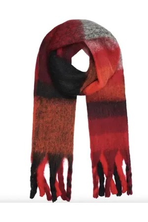 Yehwang Fringe scarf Red Polyester- warm -met franjes