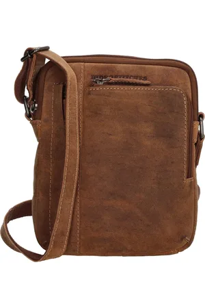 Hide & Stitches Idaho Crossbody Schoudertas Handige Ritsvakken - - 100% Leer