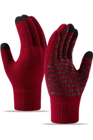 Merkloos 2 paar winter warme pluche en verdikte gebreide handschoenen - dames koudebestendige warme touchscreen handschoenen - heren handpalm antislip handschoenen