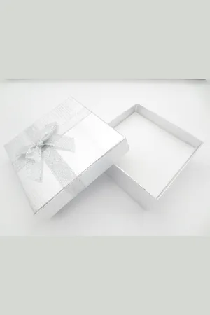 Merkloos Sieradendoosje met strik - 2x - - 9 x 9 cm - cadeaudoosjes - verpakking