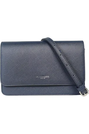 Flora & CO Flora&Co - Saffiano - Crossbodytasje - met instelbare riem en draagketting - donkerblauw