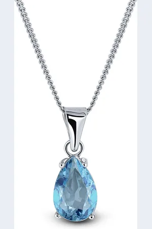 Miore Blauwe Topaas Ketting met Hanger Dames - Conflictvrije Edelstenen - 9 Karaat - Kleur - Handgemaakte Hoogwaardige Sieraden
