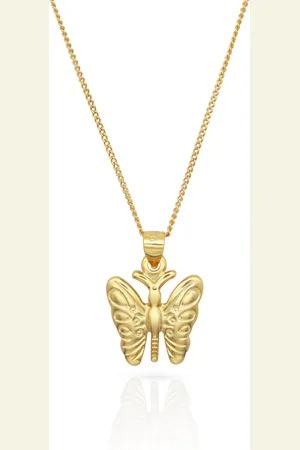 Jonline Schitterende 18K Gold Plated Zilveren Halsketting met Vlinder