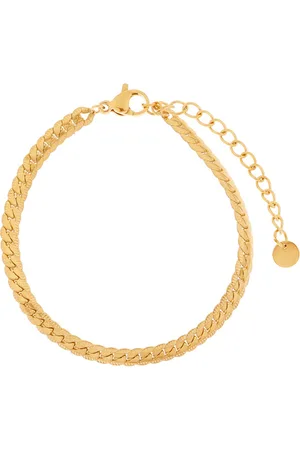 essentialistics Armband basic grove schakel - Volwassenen - Goudkleur - Stainless steel (verkleurt niet) - Verlengkettinkje