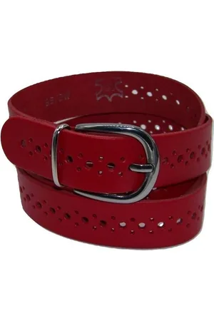Flores Lederwaren 100% leer- 3 cm breed - Damesriem met gaatjes - - taillemaat 90 cm.