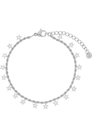 essentialistics Armband met veel open sterretjes - Volwassenen - Zilverkleur - Stainless steel (verkleurt niet) - Verlengkettinkje
