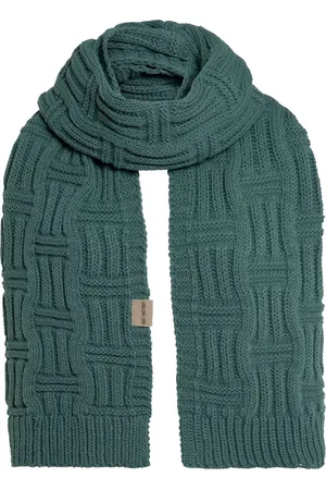 Knit Factory Bobby Gebreide Sjaal Dames & Heren - Herfst- & Wintersjaal - Grof gebreid - Langwerpige sjaal - Wollen Sjaal - Dames sjaal - Heren sjaal - Unisex - - Groen - 200x30 cm