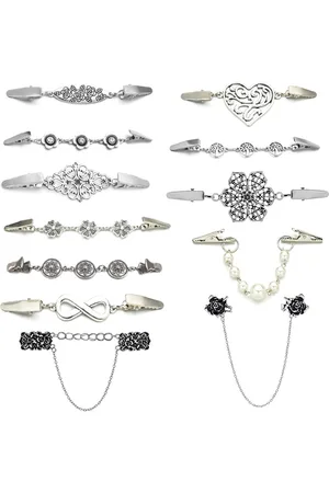 Merkloos 12 Stuks - Vestklem - Butterfly - Vestsluiting - vestclip dames - Vestclip - Clip Met Haakje - Vestsluiting - basis klein - Broche - ketting - blouse - gebreide jas - jurken - jas